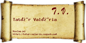 Tatár Valéria névjegykártya